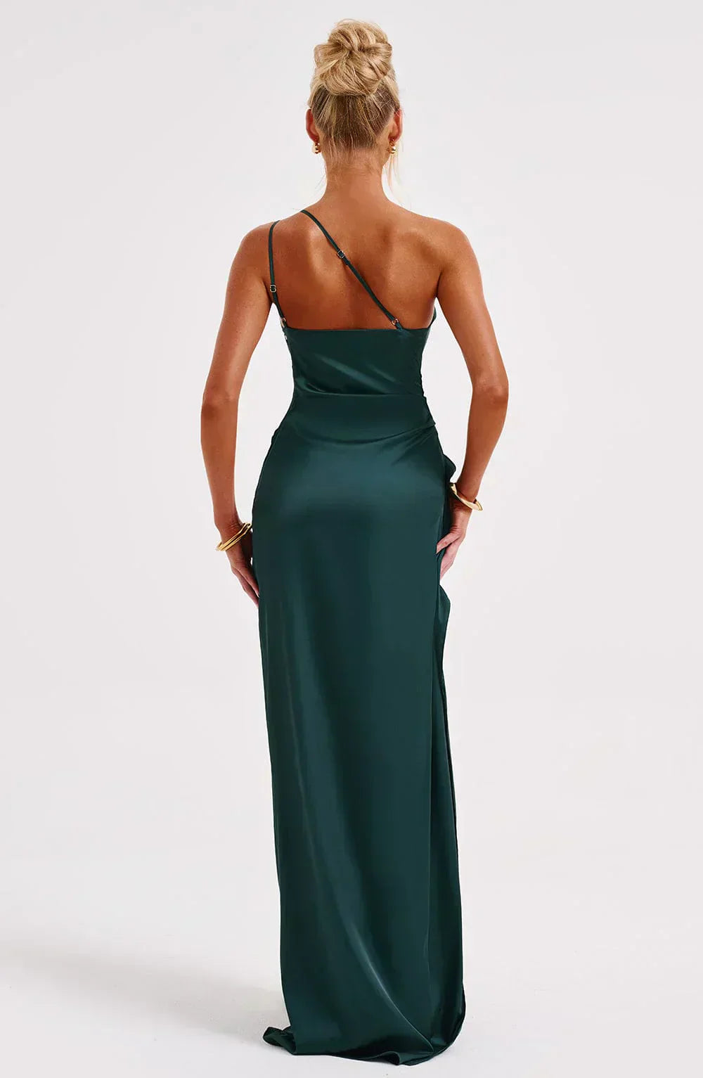 Elowen Duvall | Women’s Asymmetric Evening Maxi Dress – Elegant Gown with High Split