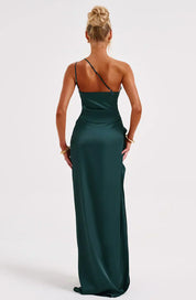Elowen Duvall | Women’s Asymmetric Evening Maxi Dress – Elegant Gown with High Split